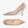 Love 85 Décolleté rosa balletto in rete con punta a punta e cristalli DéGradé Love 85 Décolleté rosa balletto in rete con punta a punta e cristalli DéGradé