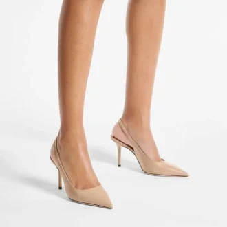 Love Sling Back 85 Chai – Sandali con cinturino posteriore in pelle di vitello