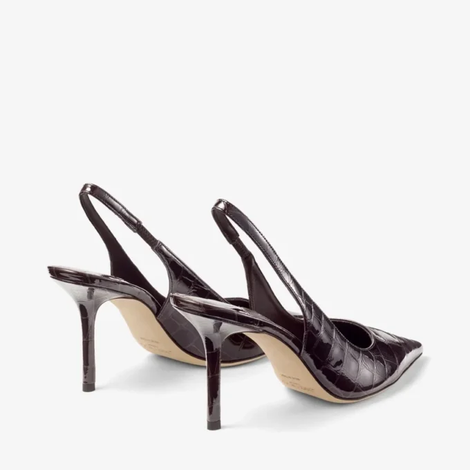 Love Sling Back 85 Sambuco – Décolleté con cinturino posteriore in pelle goffrata effetto coccodrillo lucida Love Sling Back 85 Sambuco – Décolleté con cinturino posteriore in pelle goffrata effetto coccodrillo lucida
