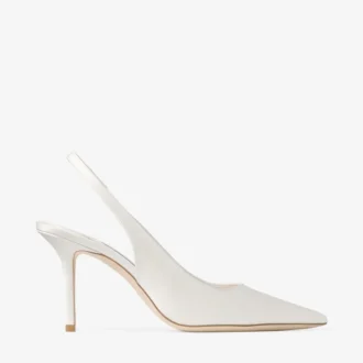 Love Sling Back 85 Sandali con cinturino posteriore in raso avorio