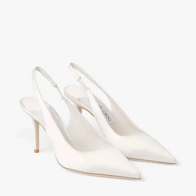 Love Sling Back 85 Sandali con cinturino posteriore in raso avorio Love Sling Back 85 Sandali con cinturino posteriore in raso avorio