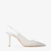 Love Sling Back 85 Sandali slingback in rete bianca con cristalli DéGradé Galaxy Love Sling Back 85 Sandali slingback in rete bianca con cristalli DéGradé Galaxy