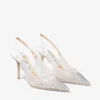 Love Sling Back 85 Sandali slingback in rete bianca con cristalli DéGradé Galaxy Love Sling Back 85 Sandali slingback in rete bianca con cristalli DéGradé Galaxy
