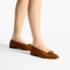 Margot Flat Ballerine in pelle scamosciata marrone chiaro Margot Flat Ballerine in pelle scamosciata marrone chiaro