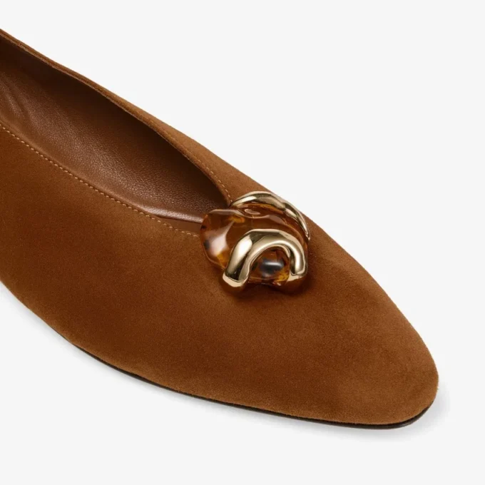 Margot Flat Ballerine in pelle scamosciata marrone chiaro Margot Flat Ballerine in pelle scamosciata marrone chiaro
