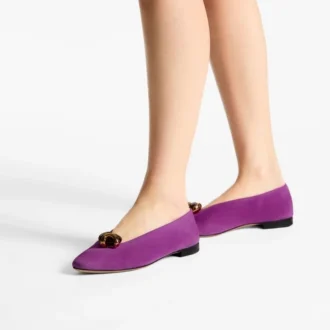 Margot Flat in pelle scamosciata color orchidea viola Margot Flat in pelle scamosciata color orchidea viola