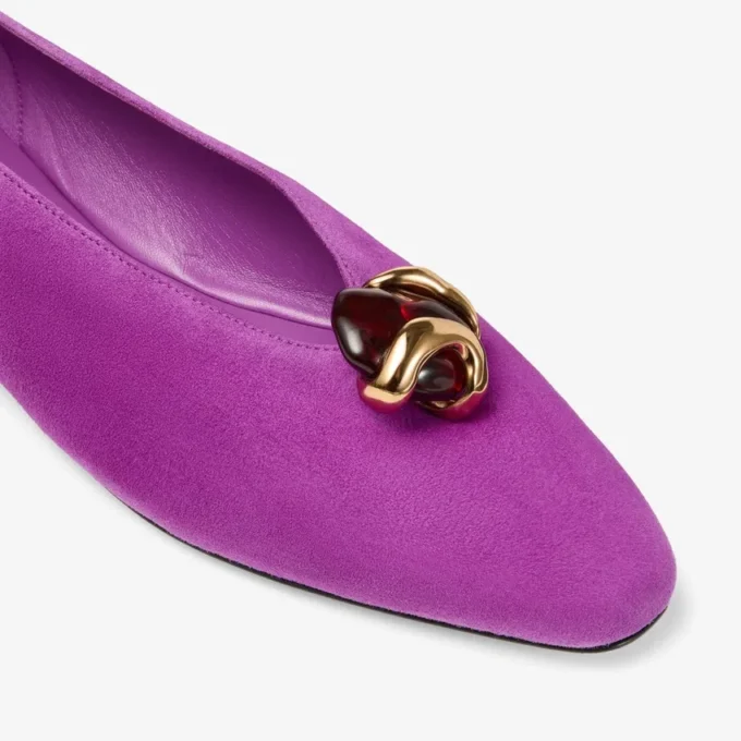 Margot Flat in pelle scamosciata color orchidea viola Margot Flat in pelle scamosciata color orchidea viola