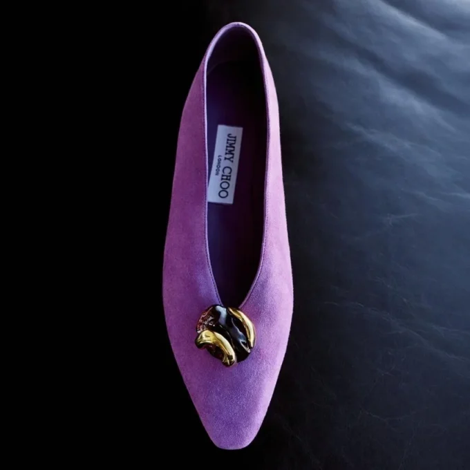 Margot Flat in pelle scamosciata color orchidea viola Margot Flat in pelle scamosciata color orchidea viola