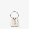Micro Bon Bon Mini Borsa in Raso Avorio con Perle su Tutta la Superficie Micro Bon Bon Mini Borsa in Raso Avorio con Perle su Tutta la Superficie