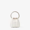 Micro Bon Bon Mini Borsa in Raso Avorio con Perle su Tutta la Superficie Micro Bon Bon Mini Borsa in Raso Avorio con Perle su Tutta la Superficie