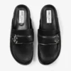 Milo Mule in pelle di vitello nera senza tallone Milo Mule in pelle di vitello nera senza tallone