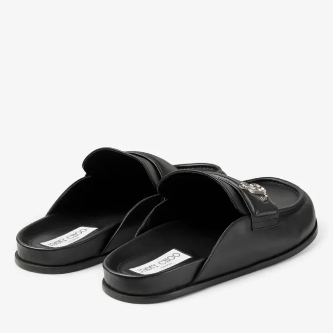 Milo Mule in pelle di vitello nera senza tallone Milo Mule in pelle di vitello nera senza tallone