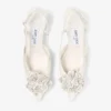 Mimmi Sling Back 50 Latte Sandali con cinturino posteriore in pelle nappa lucida con decorazione in pizzo Mimmi Sling Back 50 Latte Sandali con cinturino posteriore in pelle nappa lucida con decorazione in pizzo