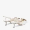 Mimmi Sling Back 50 Latte Sandali con cinturino posteriore in pelle nappa lucida con decorazione in pizzo Mimmi Sling Back 50 Latte Sandali con cinturino posteriore in pelle nappa lucida con decorazione in pizzo