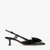 Mimmi Sling Back 50: sandali con cinturino posteriore in nappa lucida nera con decorazione in pizzo di nappa Mimmi Sling Back 50: sandali con cinturino posteriore in nappa lucida nera con decorazione in pizzo di nappa