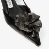 Mimmi Sling Back 50: sandali con cinturino posteriore in nappa lucida nera con decorazione in pizzo di nappa Mimmi Sling Back 50: sandali con cinturino posteriore in nappa lucida nera con decorazione in pizzo di nappa
