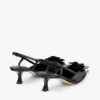 Mimmi Sling Back 50: sandali con cinturino posteriore in nappa lucida nera con decorazione in pizzo di nappa Mimmi Sling Back 50: sandali con cinturino posteriore in nappa lucida nera con decorazione in pizzo di nappa