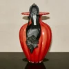 Mimmi Sling Back 50: sandali con cinturino posteriore in nappa lucida nera con decorazione in pizzo di nappa Mimmi Sling Back 50: sandali con cinturino posteriore in nappa lucida nera con decorazione in pizzo di nappa