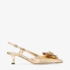 Mimmi Sling Back 50 Sandali con cinturino posteriore in pelle Liquid Metal dorata con corsage traforato jimmy choo Mimmi Sling Back 50 Sandali con cinturino posteriore in pelle Liquid Metal dorata con corsage traforato jimmy choo