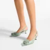 Mimmi Sling Back 50 Verde: sandali con cinturino posteriore in nappa lucida con decorazione in pizzo di nappa traforata jimmy choo Mimmi Sling Back 50 Verde: sandali con cinturino posteriore in nappa lucida con decorazione in pizzo di nappa traforata jimmy choo
