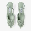 Mimmi Sling Back 50 Verde: sandali con cinturino posteriore in nappa lucida con decorazione in pizzo di nappa traforata jimmy choo Mimmi Sling Back 50 Verde: sandali con cinturino posteriore in nappa lucida con decorazione in pizzo di nappa traforata jimmy choo