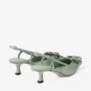 Mimmi Sling Back 50 Verde: sandali con cinturino posteriore in nappa lucida con decorazione in pizzo di nappa traforata jimmy choo Mimmi Sling Back 50 Verde: sandali con cinturino posteriore in nappa lucida con decorazione in pizzo di nappa traforata jimmy choo
