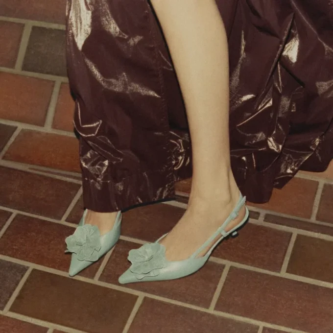 Mimmi Sling Back 50 Verde: sandali con cinturino posteriore in nappa lucida con decorazione in pizzo di nappa traforata jimmy choo Mimmi Sling Back 50 Verde: sandali con cinturino posteriore in nappa lucida con decorazione in pizzo di nappa traforata jimmy choo