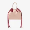 Mini borsa a mano con coulisse Mini borsa a tracolla in raso color macaron e rosso rubino Mini borsa a mano con coulisse Mini borsa a tracolla in raso color macaron e rosso rubino