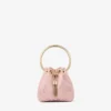 Mini borsa a secchiello in raso rosa Bon Bon e pizzo Jimmy Choo Mini borsa a secchiello in raso rosa Bon Bon e pizzo Jimmy Choo