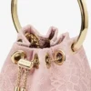 Mini borsa a secchiello in raso rosa Bon Bon e pizzo Jimmy Choo Mini borsa a secchiello in raso rosa Bon Bon e pizzo Jimmy Choo