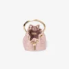 Mini borsa a secchiello in raso rosa Bon Bon e pizzo Jimmy Choo Mini borsa a secchiello in raso rosa Bon Bon e pizzo Jimmy Choo