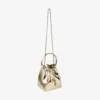 Mini borsa Bon Bon in tessuto a specchio dorato con manico in metallo Mini borsa Bon Bon in tessuto a specchio dorato con manico in metallo