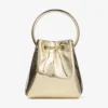 Mini borsa Bon Bon in tessuto a specchio dorato con manico in metallo Mini borsa Bon Bon in tessuto a specchio dorato con manico in metallo