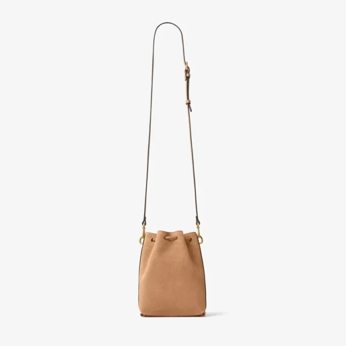 Mini borsa Cinch in pelle scamosciata color caramello con nappine in pelle scamosciata Mini borsa Cinch in pelle scamosciata color caramello con nappine in pelle scamosciata