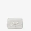 Mini borsa con fiocco morbido Mini borsa in raso avorio con fiocco in cristallo Mini borsa con fiocco morbido Mini borsa in raso avorio con fiocco in cristallo