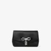 Mini borsa con fiocco morbido Mini borsa in raso nero con fiocco in cristallo Mini borsa con fiocco morbido Mini borsa in raso nero con fiocco in cristallo