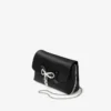 Mini borsa con fiocco morbido Mini borsa in raso nero con fiocco in cristallo Mini borsa con fiocco morbido Mini borsa in raso nero con fiocco in cristallo