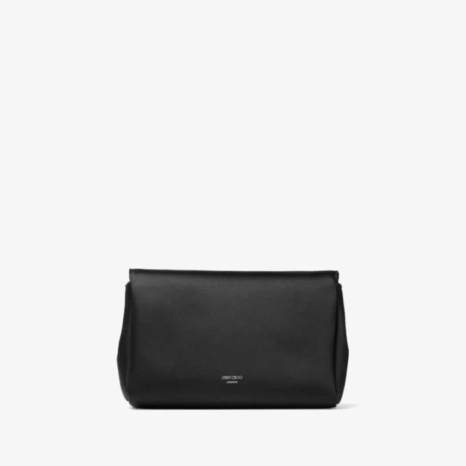 Mini borsa con fiocco morbido Mini borsa in raso nero con fiocco in cristallo Mini borsa con fiocco morbido Mini borsa in raso nero con fiocco in cristallo
