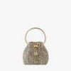Mini borsa Micro Bon Bon in rete di cristalli color champagne Mini borsa Micro Bon Bon in rete di cristalli color champagne