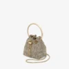 Mini borsa Micro Bon Bon in rete di cristalli color champagne Mini borsa Micro Bon Bon in rete di cristalli color champagne