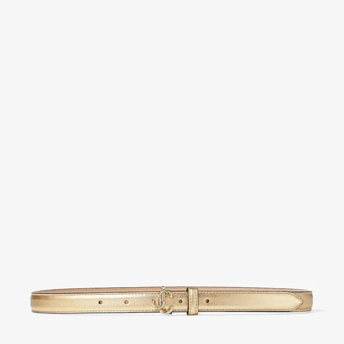 Mini cintura Helina in pelle nappa metallizzata dorata