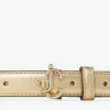 Mini cintura Helina in pelle nappa metallizzata dorata