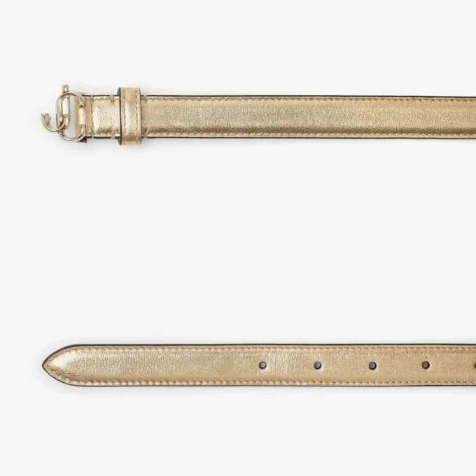 Mini cintura Helina in pelle nappa metallizzata dorata