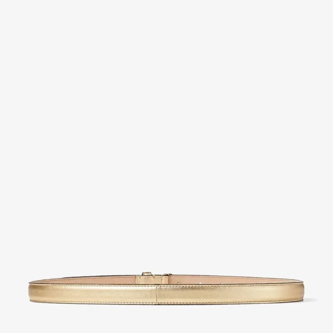 Mini cintura Helina in pelle nappa metallizzata dorata