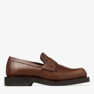 Mocassini Buff in pelle brunita color moka