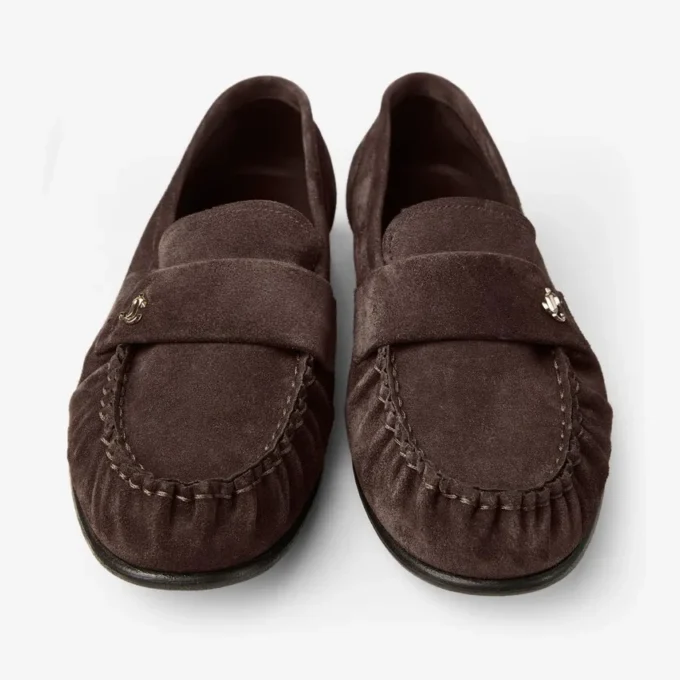 Mocassini Ellis in pelle scamosciata color cioccolato Mocassini Ellis in pelle scamosciata color cioccolato