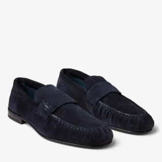Mocassini Ellis in pelle scamosciata velour color Midnight