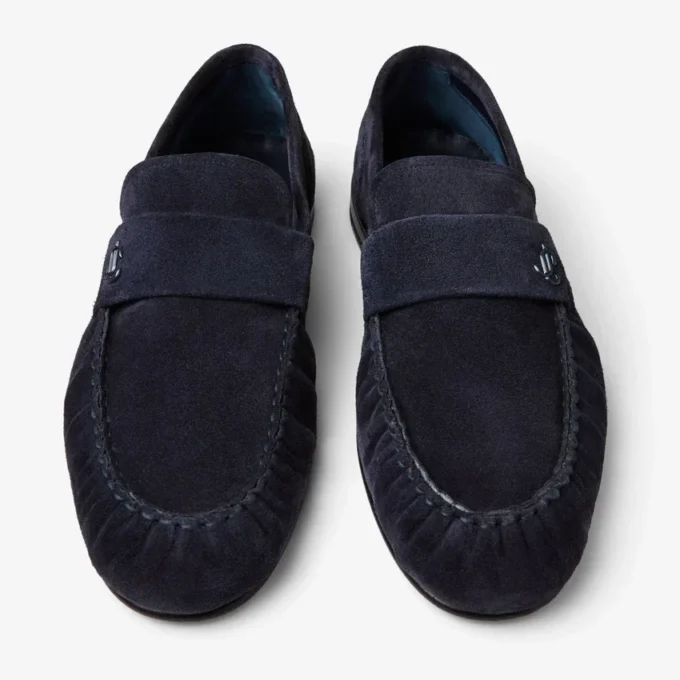 Mocassini Ellis in pelle scamosciata velour color Midnight Mocassini Ellis in pelle scamosciata velour color Midnight
