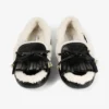Mocassini Manon F in pelle martellata nera con shearling Mocassini Manon F in pelle martellata nera con shearling