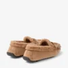 Mocassini Manon F in pelle scamosciata color caramello con shearling Mocassini Manon F in pelle scamosciata color caramello con shearling